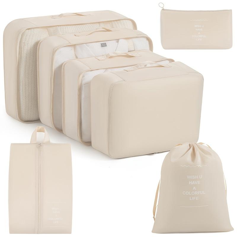 7 Piece Travel Storage Bag Set Large Capacity Portable Packing Organizer Clothes Shoes Socks Divider Bags