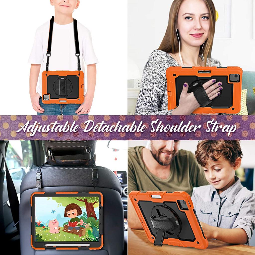 Противоударный чехол с подставкой для iPad Air 4 Air 5 10,9 2022, чехол-держатель для карандашей 10-го поколения + защитная пленка для экрана из ПЭТ + плечевой ремень