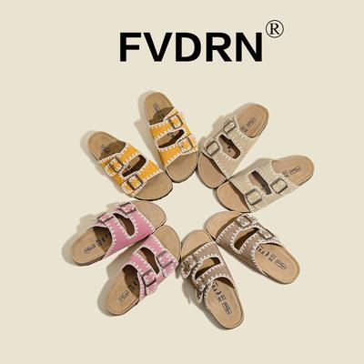 Уличные тапочки женские новые сандалии повседневные полушлепанцы универсальные пляжные крутые тапочки