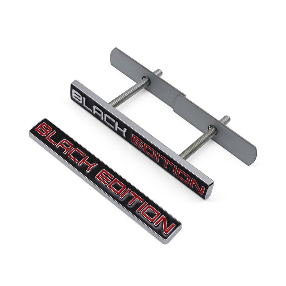 BLACK EDITION Наклейка на решетку радиатора автомобиля Металлическая эмблема автомобиля Стайлинг Значки Украшения кузова автомобиля Универсальная наклейка для экстерьера автомобиля Декор