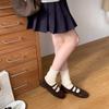 Premium Retro Double-breasted Woolen Mary Jane Shoes Women's 2025 Autumn and Winter New Versatile Flat Single Shoes Grandma Shoes