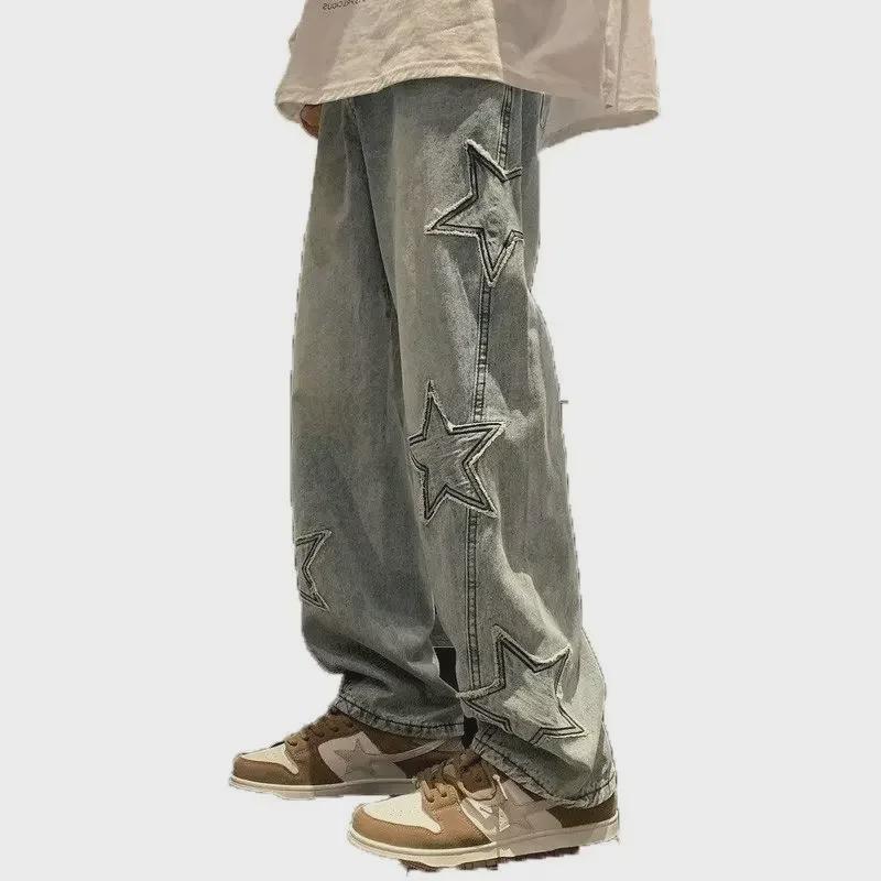 Pentagram Men's High-Street Fashion Wide-Leg Jeans: Autumn/Winter Loose-Fit for Teens