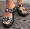 Fashion Women's Shoes Summer Sex New Rivet Thick-sole Slippers Outdoor Comfortable Beach Sandals Female Wear Casual Platform Flip Flops