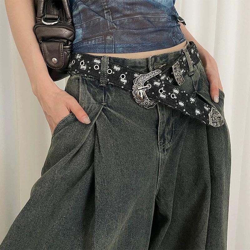 Korean Style Retro Jeans Belt Female Personality Y2K Vintage Ins Style With Jeans Belt Decoration Belt Clothing Accessories