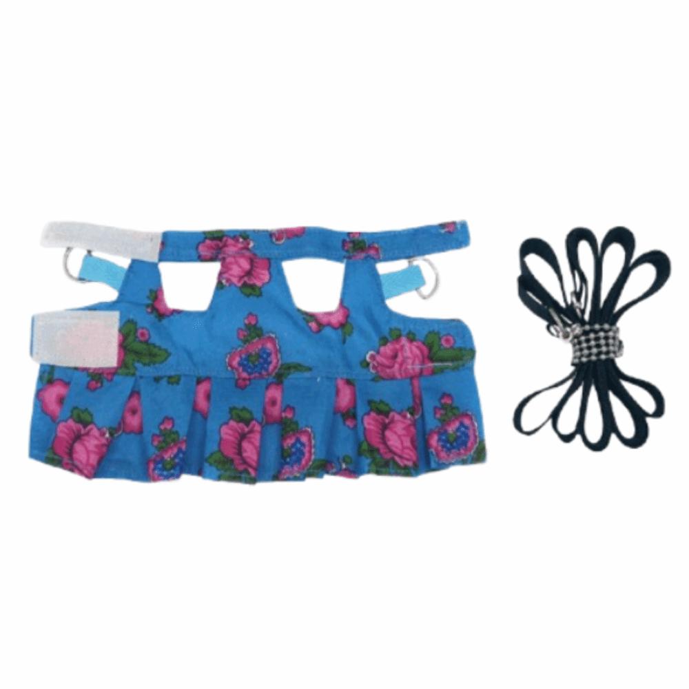 Multicolor Ferret Harness and Leash Set Floral Pattern Traction Rope Squirrel Floral Skirt Wear-resistant Breathable