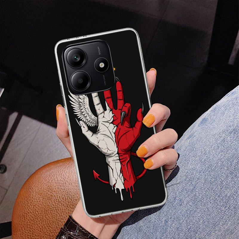 Чехол для телефона Phnoe с ангельскими крыльями и дьяволом для Xiaomi Redmi Note 15 14 14S 13 Pro Plus 12 12S 11S 11E 10S 10 11T 5G Уникальный