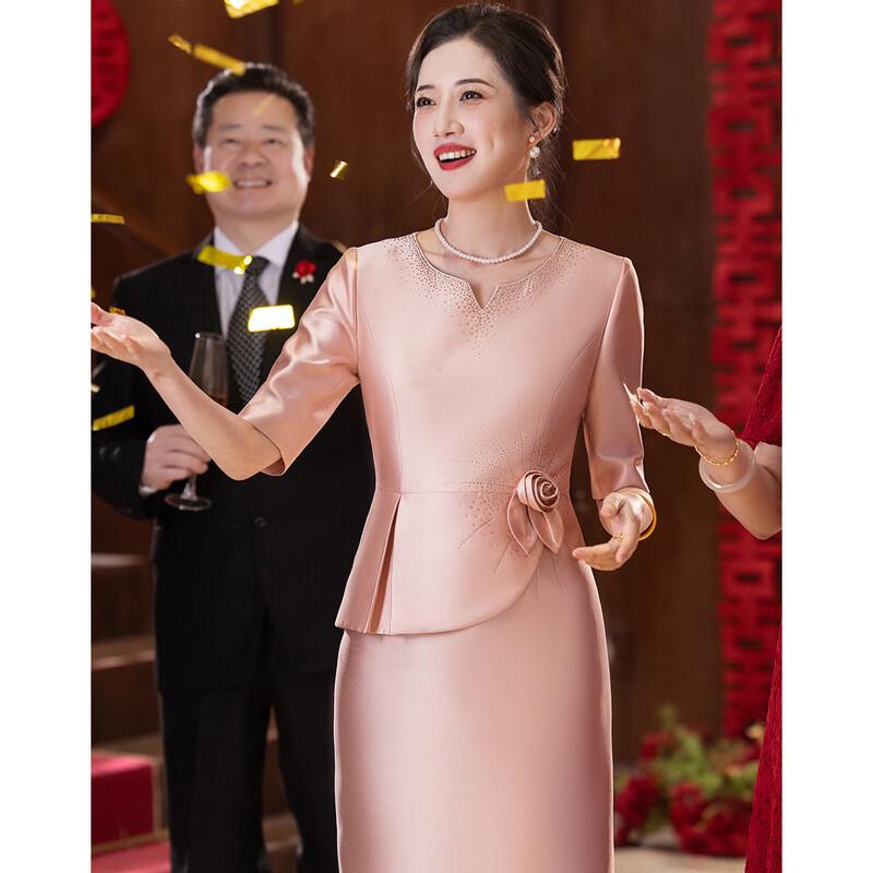 Элегантное платье для матери невесты/жениха, имитирующее двойку