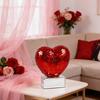 Фигурка Диско Сердце Блестящая Красная Розовая Сердцевидная Настольная Центральная Композиция Романтическое Отражающее Диско Зеркальное Сердце для Дня Святого Валентина Юбилея Свадьбы