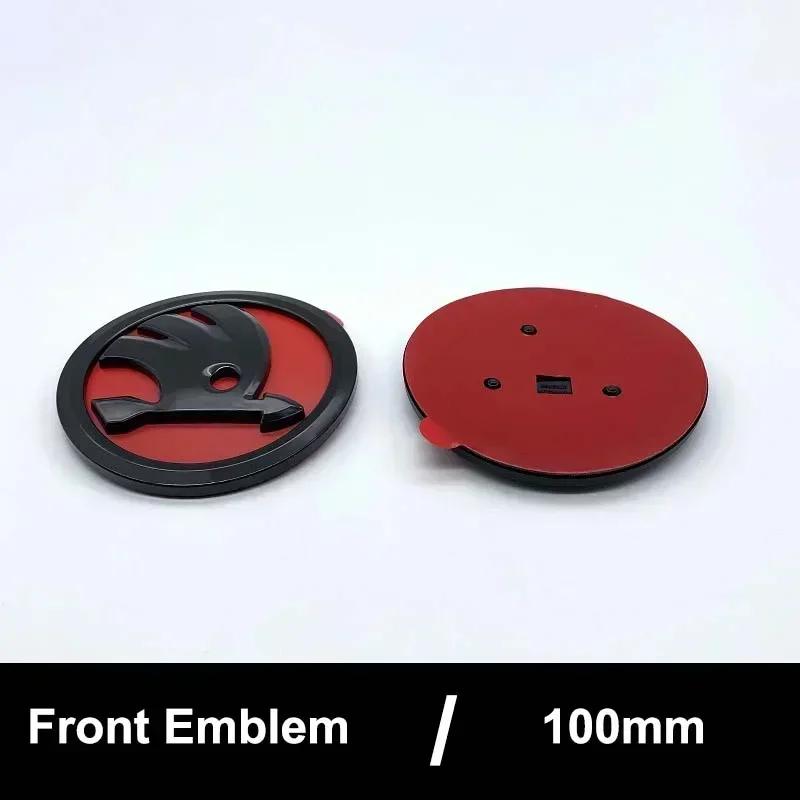 DYZ5 ABS 100mm Front Rear Emblem Decals for Skoda Yeti Superb Octavia A7 RS Rapid Fabia Karoq Car Trunk Badge Sticker Accessories