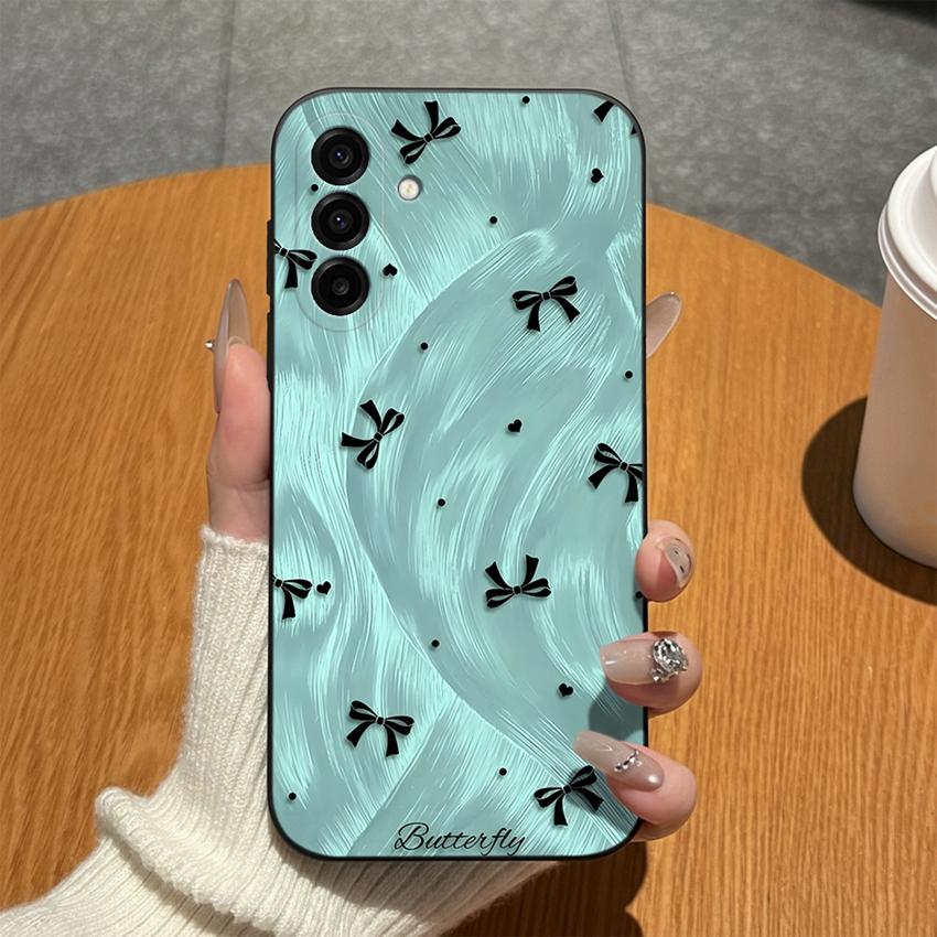 Для Samsung Galaxy A17 A16 A15 A14 A13 A07 A06 A04 A01 Чехлы для телефонов Синий Фарфоровый Кот Матовый Силикон Защита от падения Легкий Корпус Для Samsung Бамперы