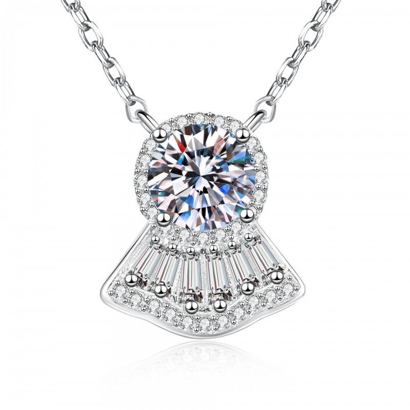 Womens Skirt Pendant Necklace 1ct Moissanite Choker Chain Fashion Jewelry