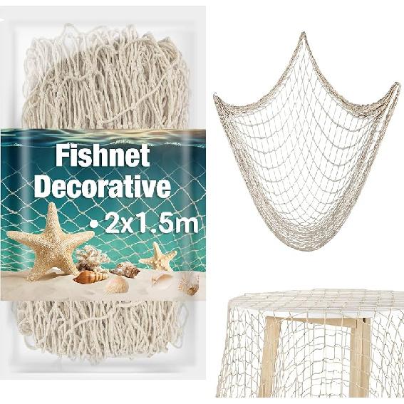 Сух 1 шт. Декоративная рыболовная сеть - Декорации из рыболовной сети Декоративная сетка Морская рыболовная сеть Скатерть Сети Сеть Декорация для вечеринки в морском стиле