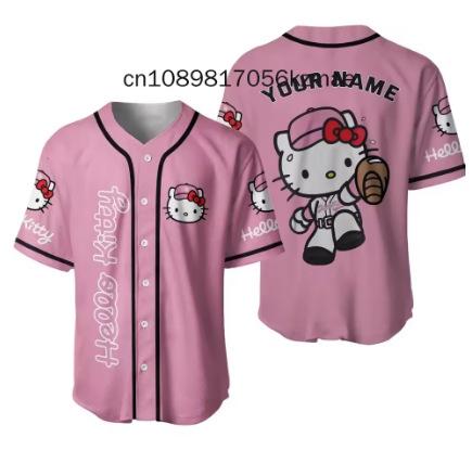 New Hello Kitty cute personalized cartoon print shirt for outdoor men