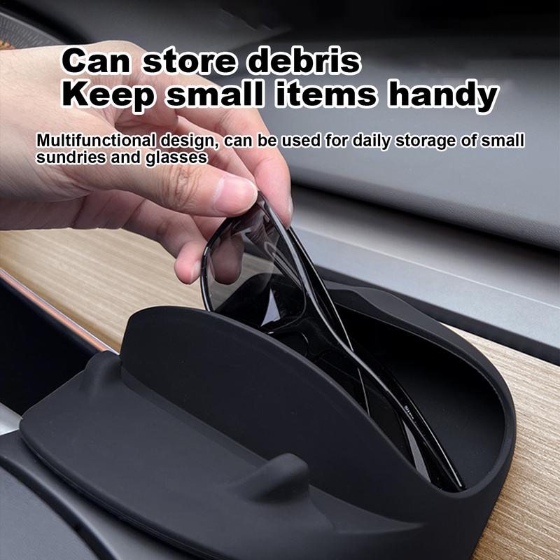 Для Tesla Model 3 / Y Рулевое колесо Задний держатель телефона Консольный органайзер Ящик для хранения Силиконовый консольный лоток для хранения салона автомобиля