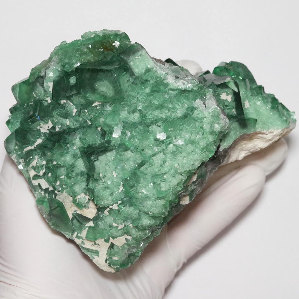 Stone Natural Fluorite Cluster Crystal Rough 95x89x84mm [N2 Natural] "fluorescent Mineral" / (33 "One-of-a-kind" Stone Approx. 960g, Origin