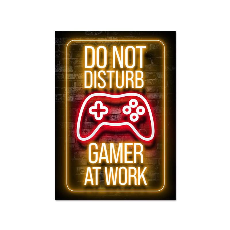 Модный ретро игровой неоновый постер и принты, современная картина на холсте, настенная художественная картина для мальчика-геймера, украшение для спальни, дома