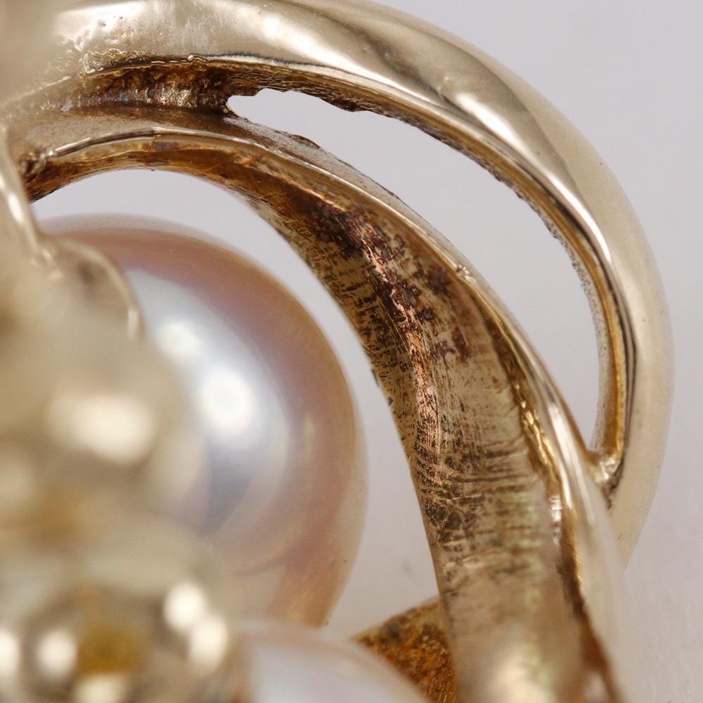 MIKIMOTO Pearl Earring K14 Yellow Gold/Pearl 7.3g Women Used