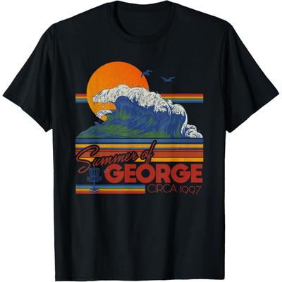 Винтажная Ретро Футболка The Summer Of George, Радужная 90-х Пляжная Волна