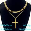 Двухслойные мужские necklaces с подвеской-крестом из нержавеющей стали, металлическая цепочка, религиозный дизайн, модные украшения, повседневный золотой аксессуар