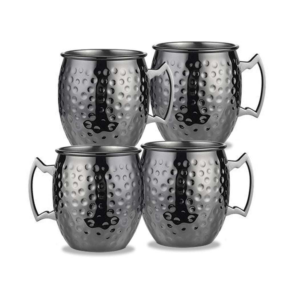 Кружки Leeseph Moscow Mule, кованые медные чашки с покрытием из нержавеющей стали 304, для холодных напитков, пива, вина, баров, вечеринок, в подарок