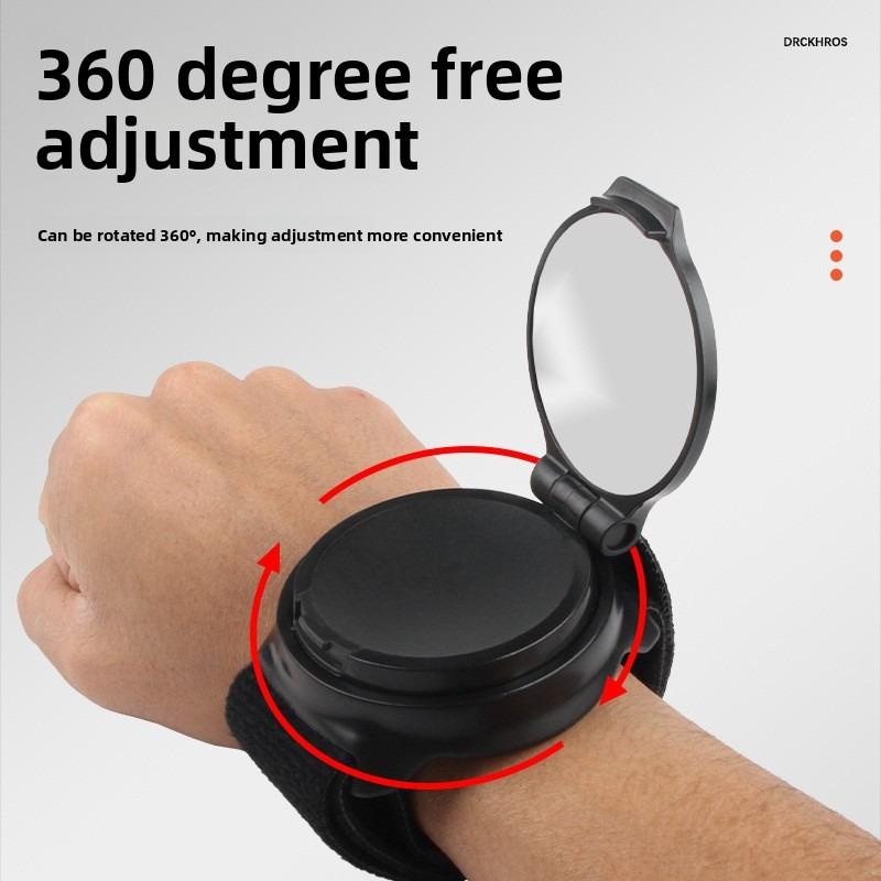 Bicycle Rearview Mirror, with Wrist Strap, Arm Can Rotate 360 Degrees Reflector