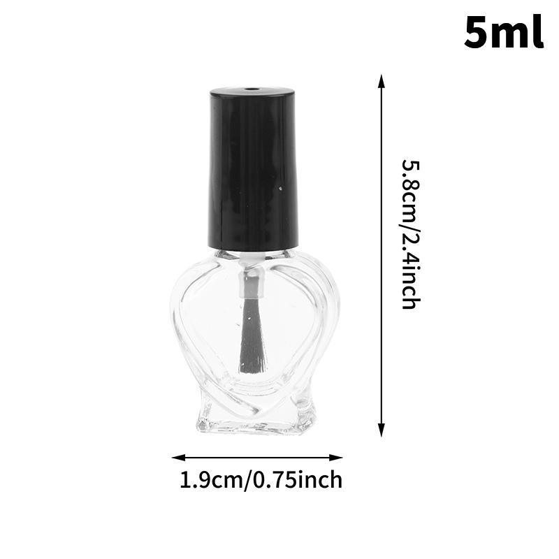 Пустая прозрачная стеклянная бутылка для ногтей с гель-лаком для жидкого искусства, многоразовый контейнер