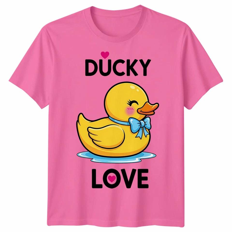 Ducky Love Резиновая уточка Животные Мужская футболка Женская футболка Графическая футболка 4