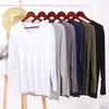 New Spring and Summer Men's T-shirt Modal Solid Color V-neck Long-sleeved Bottoming Shirt Pajamas Simple Home Service Sleep Tops