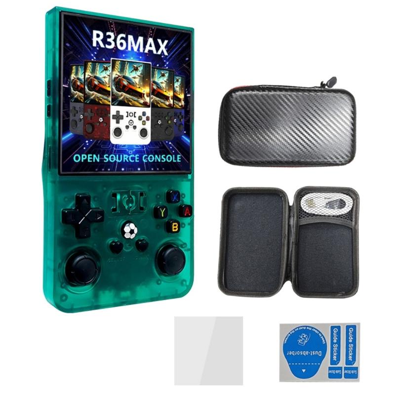 Игровая консоль R36Max с открытым исходным кодом, 4-дюймовый IPS-экран, портативная, игровая, на системе Linux, карманный игровой плеер, подарок для детей