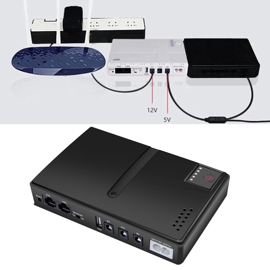 Источник бесперебойного питания 10400 мАч 36 Вт USB 5 В постоянного тока 5 В 9 В 12 В POE 15 В 24 В 6 розеток Резервный источник питания для