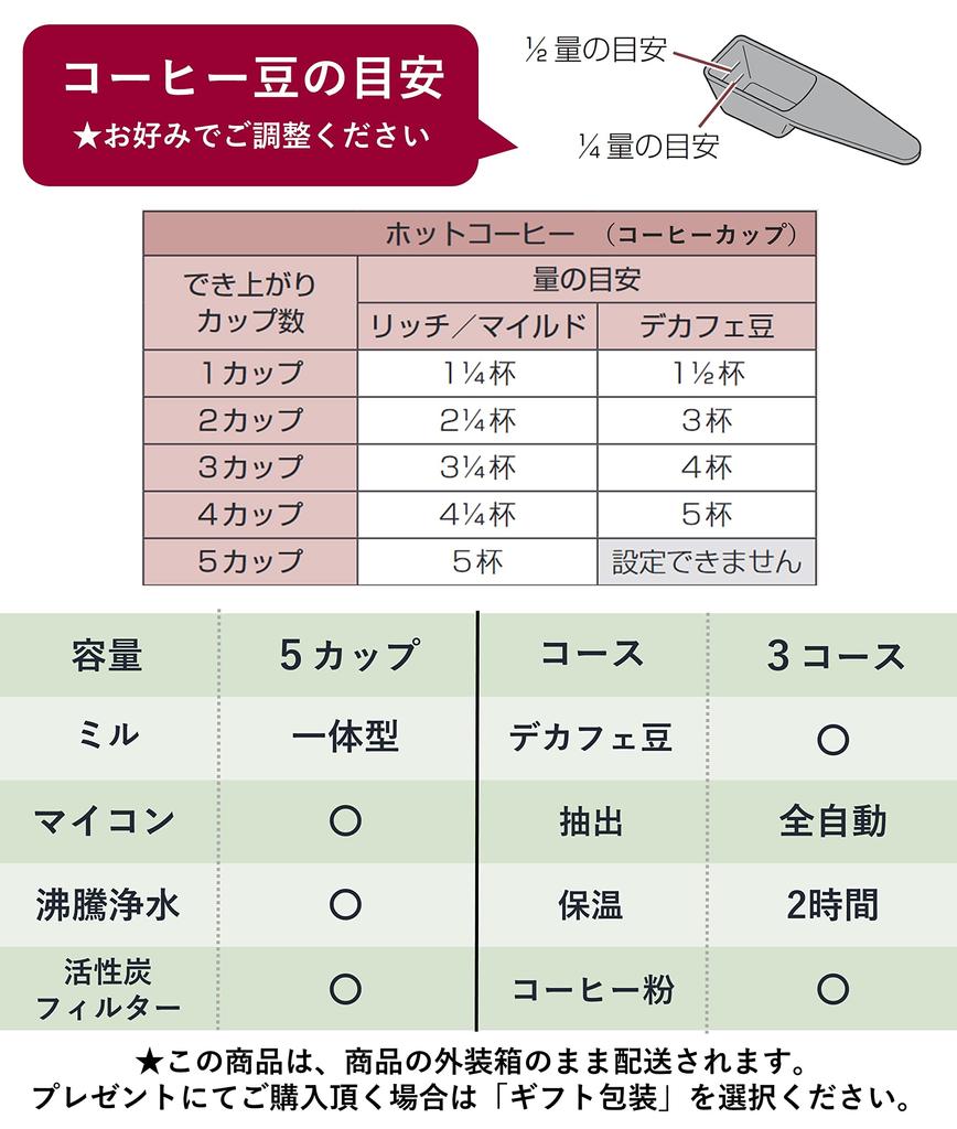 Panasonic Coffee Maker Fully Automatic Mill Included Boiling Water Purification Function Equipped with Decaf Bean Course 670ml Black NC-A57-K