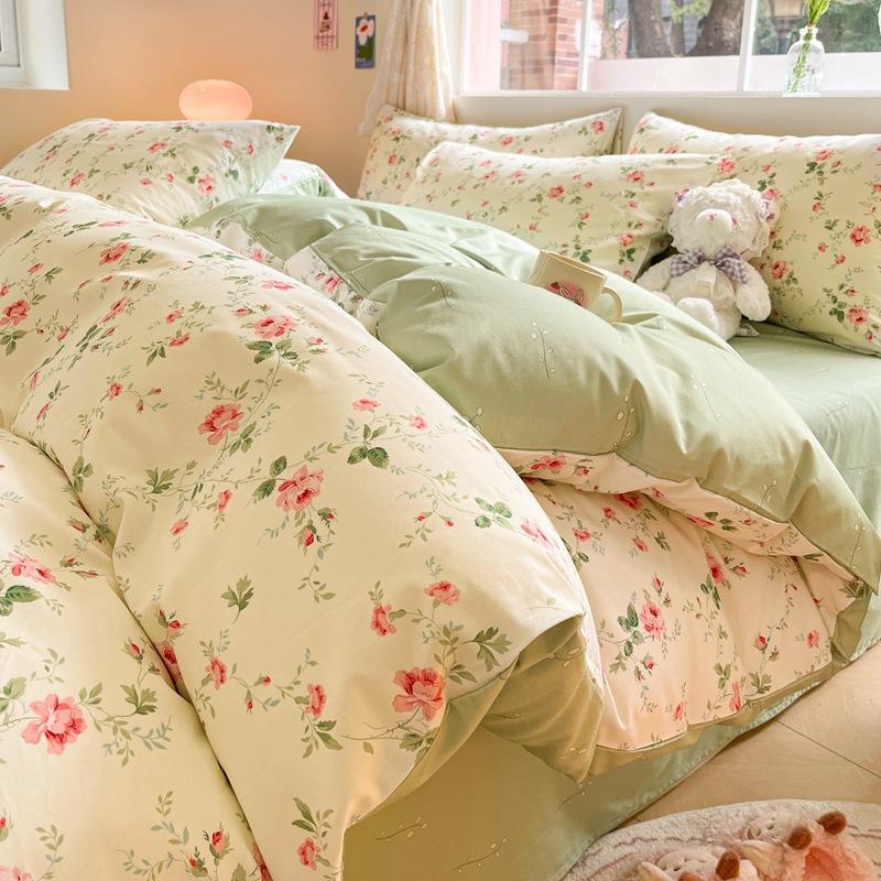 Комплект из четырех предметов Princess Cute Cotton, пододеяльник из чистого хлопка, постельное белье, комплект из трех предметов для спальни