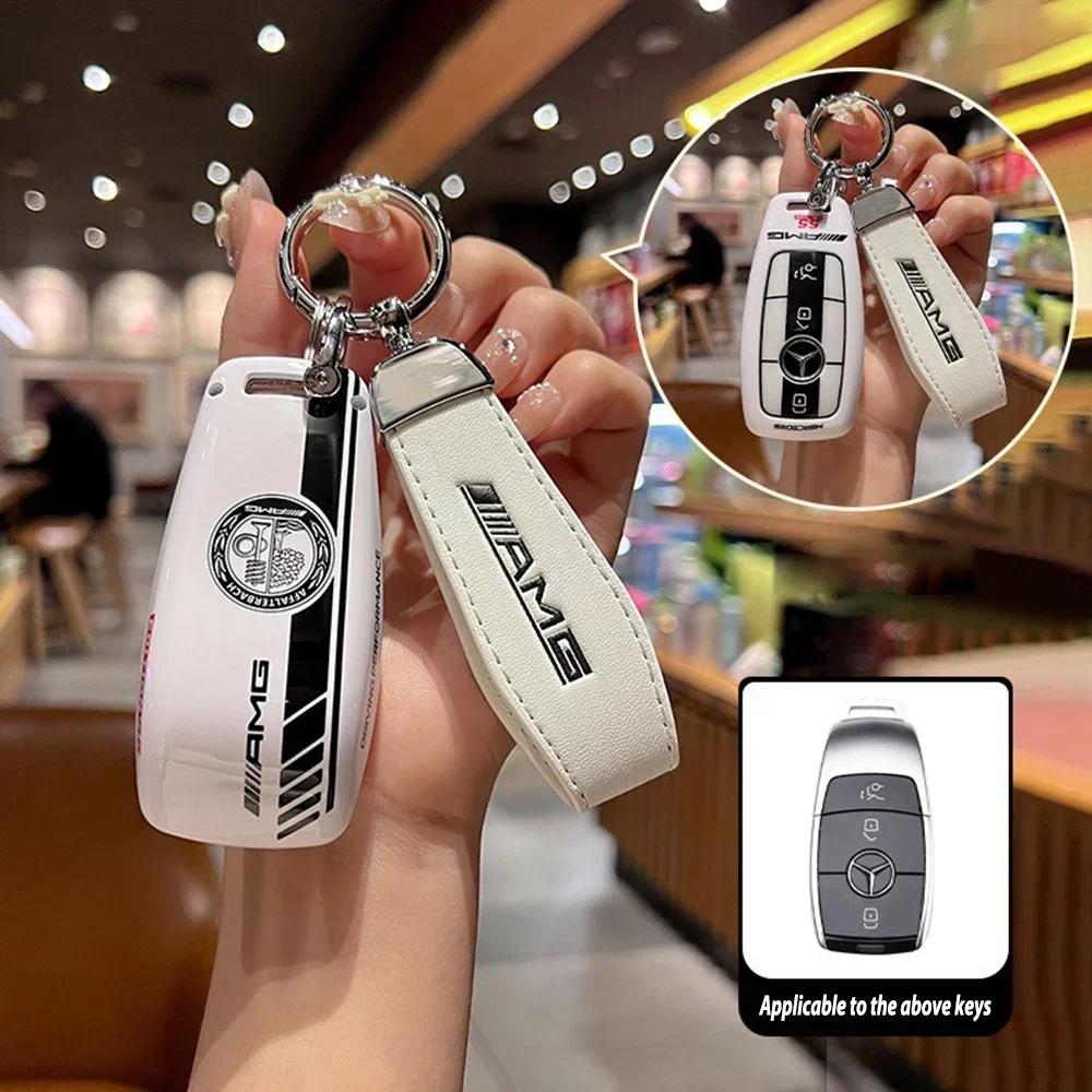 Car Sticker Car Smart Remote Key Case Cover Shell Bag For Mercedes Benz AMG A C E S G Class GLC CLE CLA W177 W205 W213 W222 X167