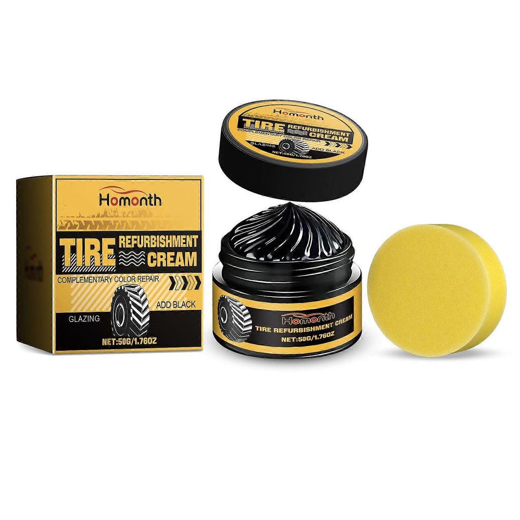 Car tire retreading paste tire cleaning, rust removal, polishing, brightening, waterproof and anti-fouling wheel retreading paste 50G + sponge