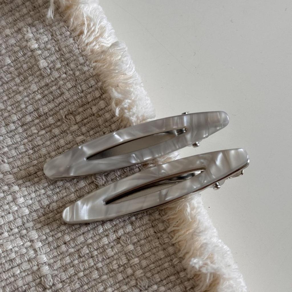 2 шт./набор Ацетатные заколки для волос Полые овальные заколки-уточки для челки Геометрические заколки Боковые заколки для волос Женские Девичьи Аксессуары для волос