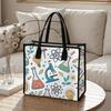Cute Science Pattern Tote Bag Casual Portable Daily Shoulder Handbag for Shopping School Travel Lightweight Fashion Carryall
