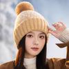 Autumn and Winter Windproof Thickened Thick Thread Wool Hat Knitted Hat Jacquard Warm Ear Hat Women's Outdoor Travel