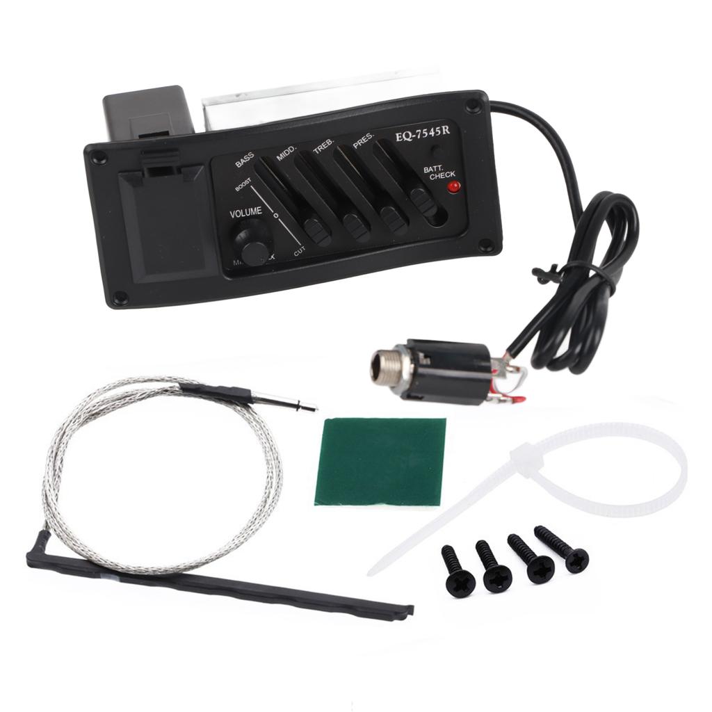 Звукосниматель для гитары EQ Classic Wooden Acoustic Electric Box BASS MIDD TREB PRES Звукосниматель 7545R