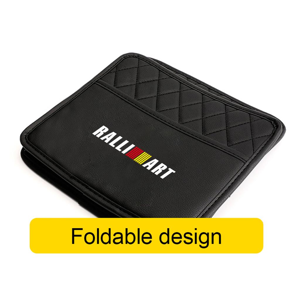 Car Seat Back Storage Bag Leather Hanging Sundry Organizer Box Accessories For MITSUBISHI Ralliart Lancer EVO Pajero Eclipse ASX