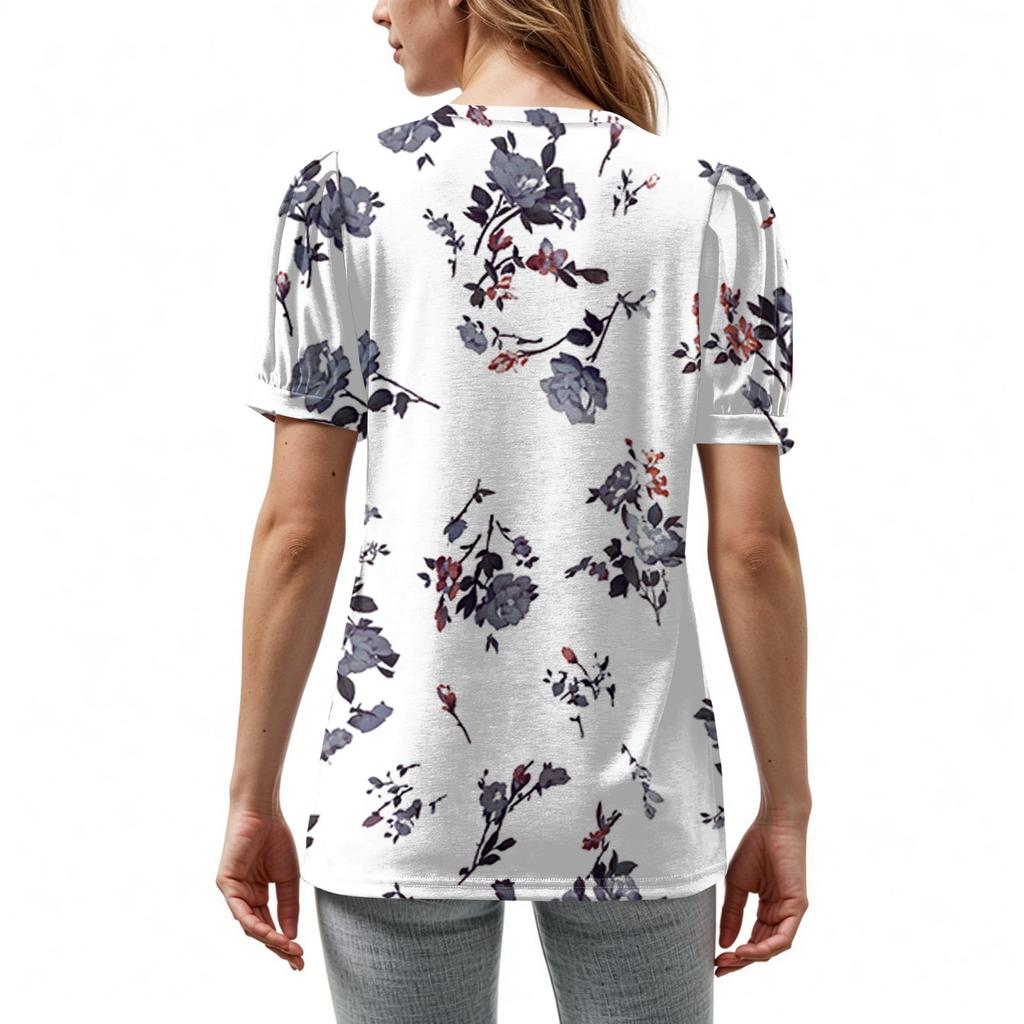 Женские летние топы с коротким рукавом и V-образным вырезом, свободные повседневные футболки