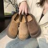 Fashion Platform Women's Slippers Suede Fashion Shoes Casual Women Trend Pump Flat Soles Thick Soles Two Wearing Women's Shoes Sneakers