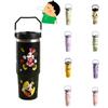 Стильная и портативная термокружка из нержавеющей стали с мультяшным дизайном, 30 унций