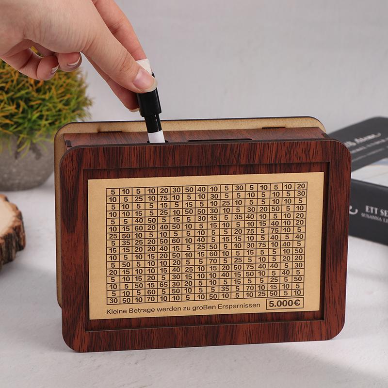 1 Набор Деревянная Копилка Контейнер для Денег Коробка для Денег для Накопления Наличных Кейс для Сокровищ Монет 1000/5000/10000 Евро