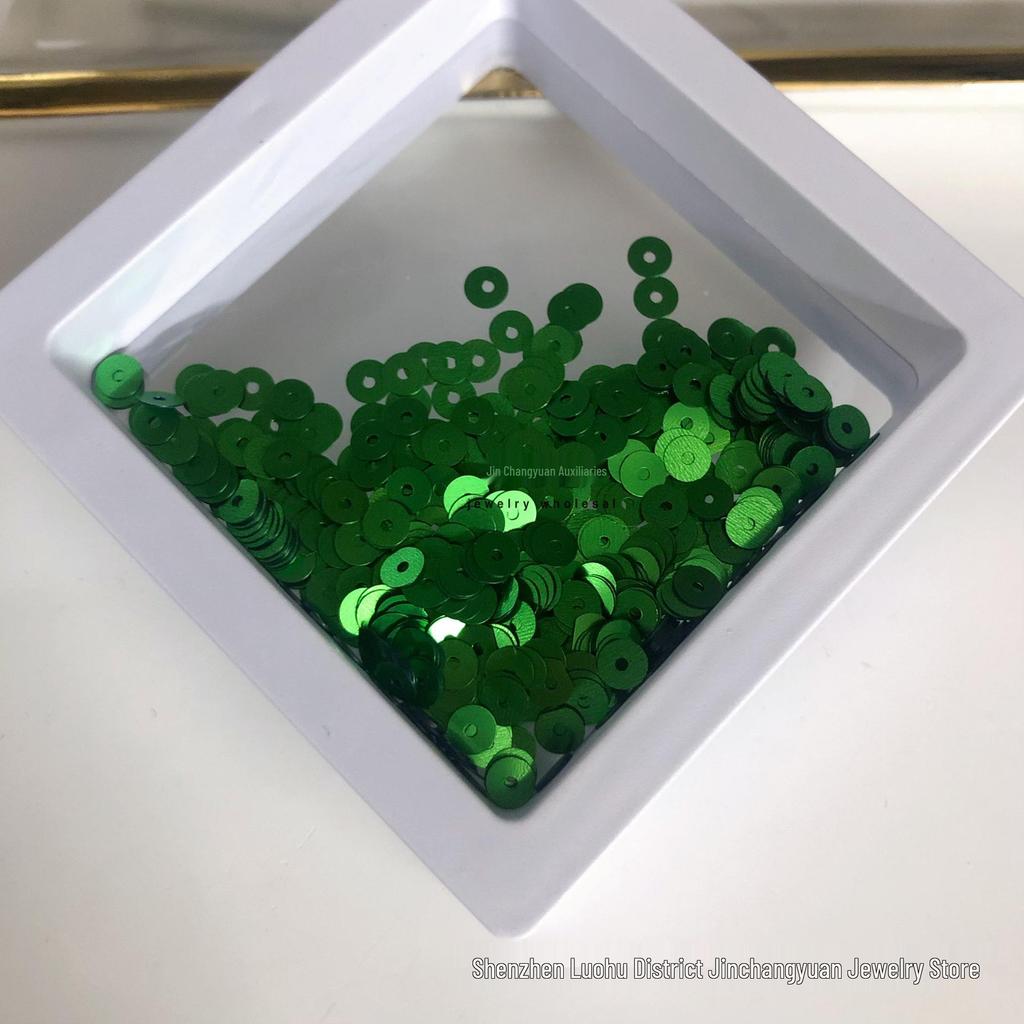 Цветные пайетки 4 мм с центральным отверстием для DIY поделок и аксессуаров для одежды