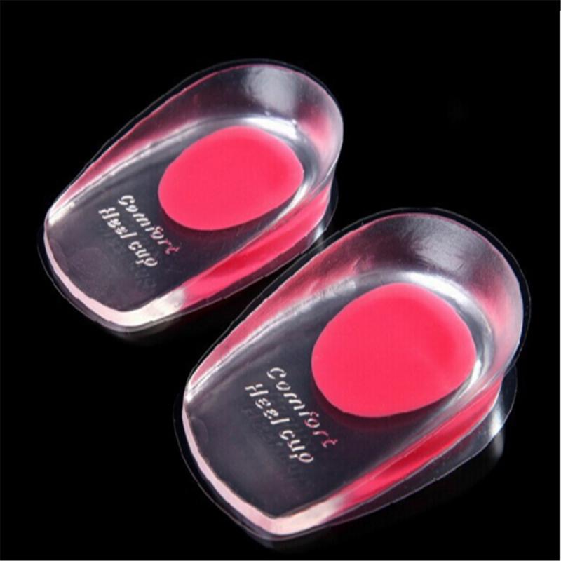 Soft Silicone Increase Heel Support Pad Cup Gel Shock Cushion Orthotic Insole Plantar Care