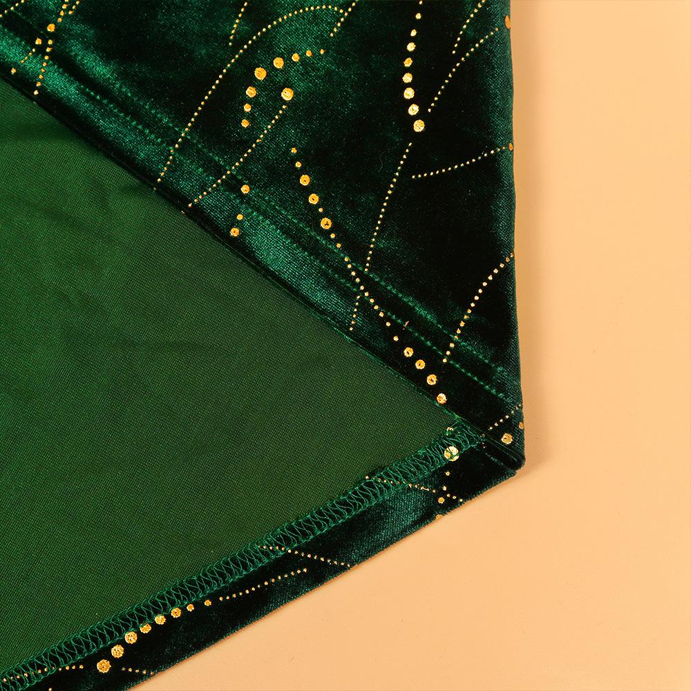 Women's Dress Plus Size Three-quarter Sleeve Mermaid High Low Hem Extra Long Velvet Dresses