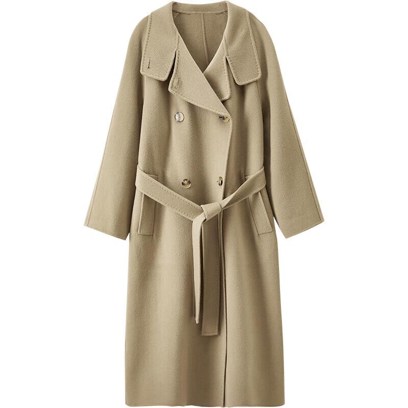 Women's Mid-Length 100% Wool Double-Sided Coat