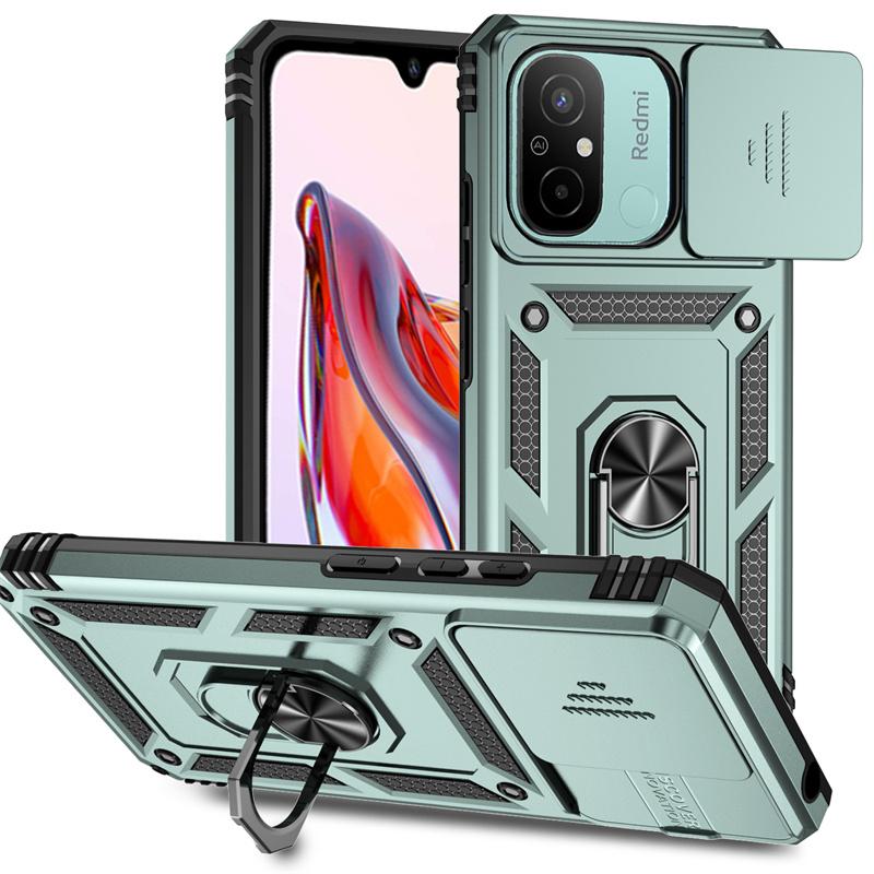 Для Xiaomi Redmi 12C 4G Чехол Броня Противоударный Сдвижная Крышка Объектива Для Redmi12C 12C 12 C Магнитный Автомобильный Держатель Кольцо Чехол Для Redmy 12C