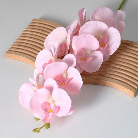 Искусственные Цветы Фаленопсис 100 см Длинный Стебель Реалистичные На Ощупь Искусственная Ветка Орхидеи с 9 Головками Полностью Расцветшие для Вазы Дома Свадебной Вечеринки Центральный Элемент