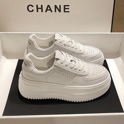 Сеул солнечный день~ кожаные маленькие белые туфли женские новые увеличивающие платформу повседневные спортивные кеды женские трендовые